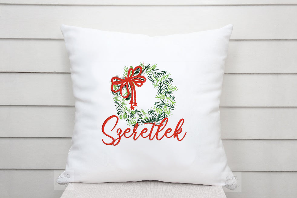 Hímzett karácsonyi párna