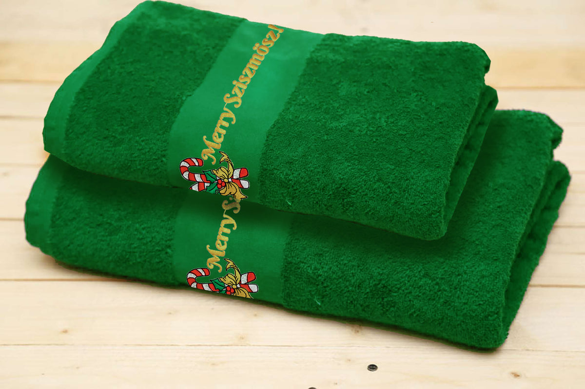 Merry Sziszmösz hímzett törölköző csomag