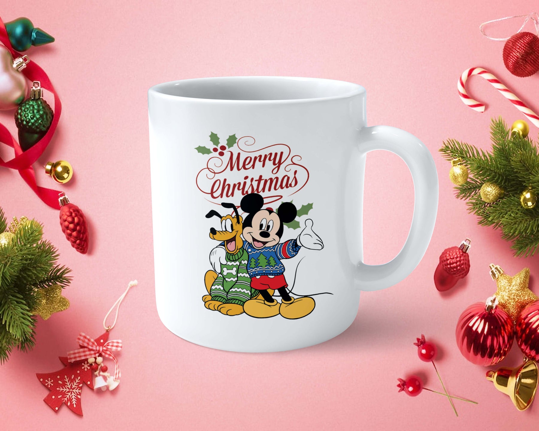 Mickey egeres karácsonyi bögre