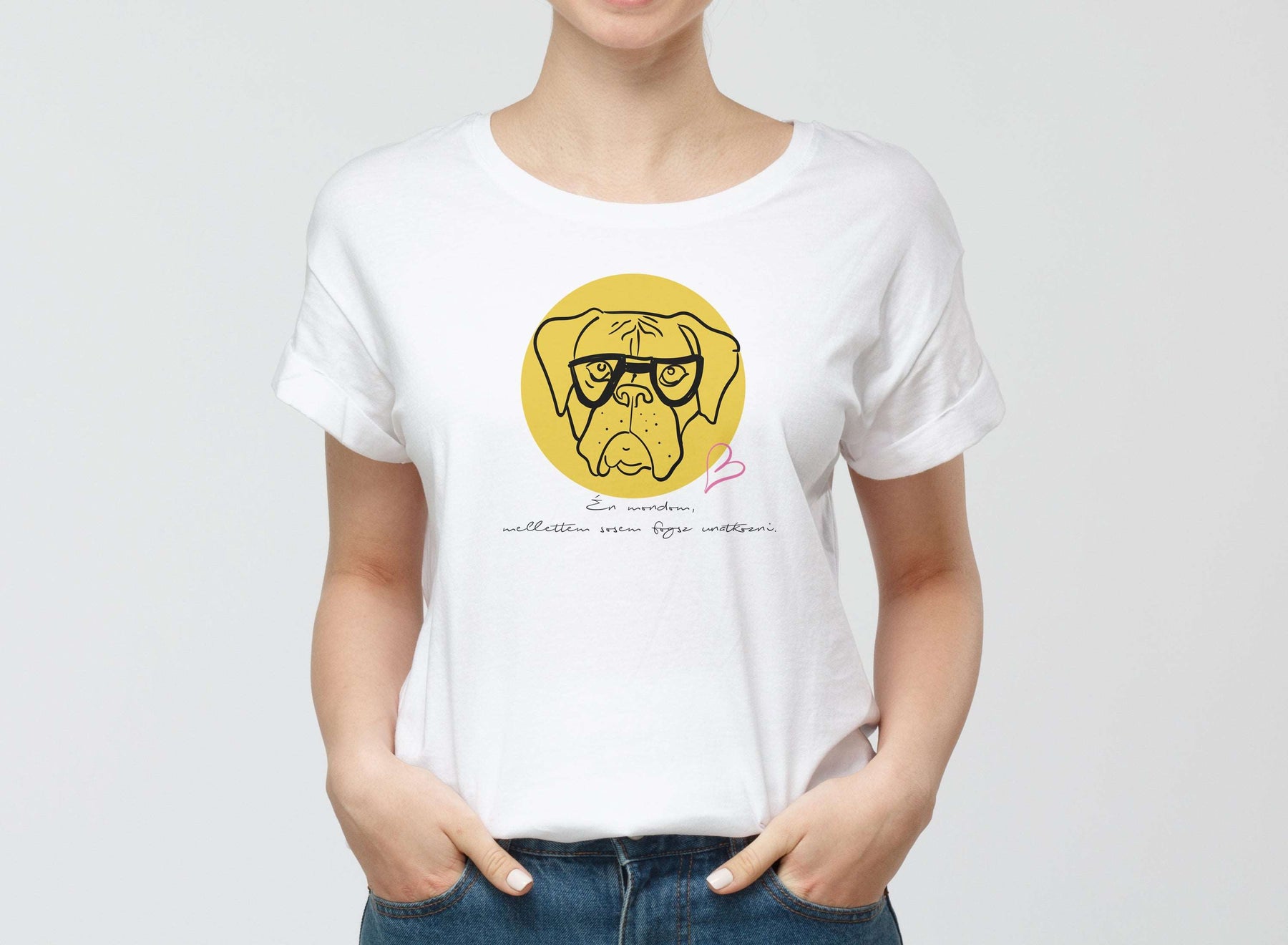 Boxer mintás feliratos póló