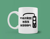 Vigyázz kész kúp bögre