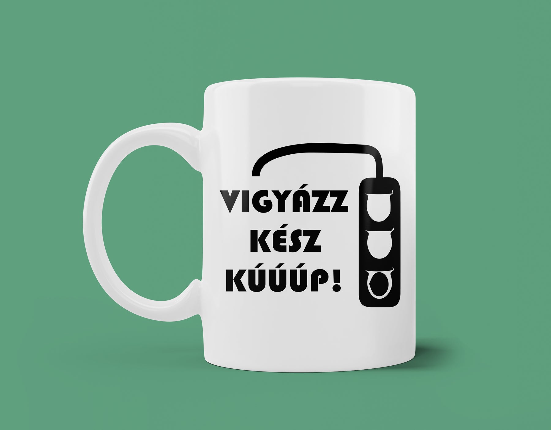 Vigyázz kész kúp bögre