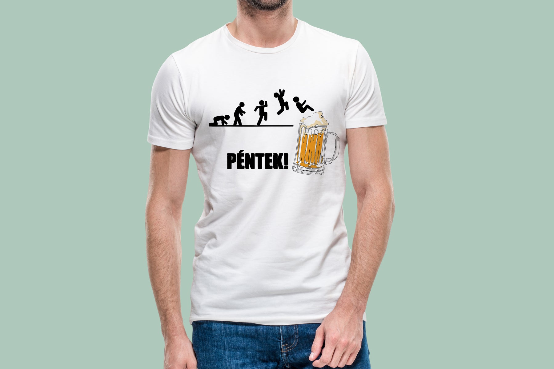 Péntek - sörös férfi póló
