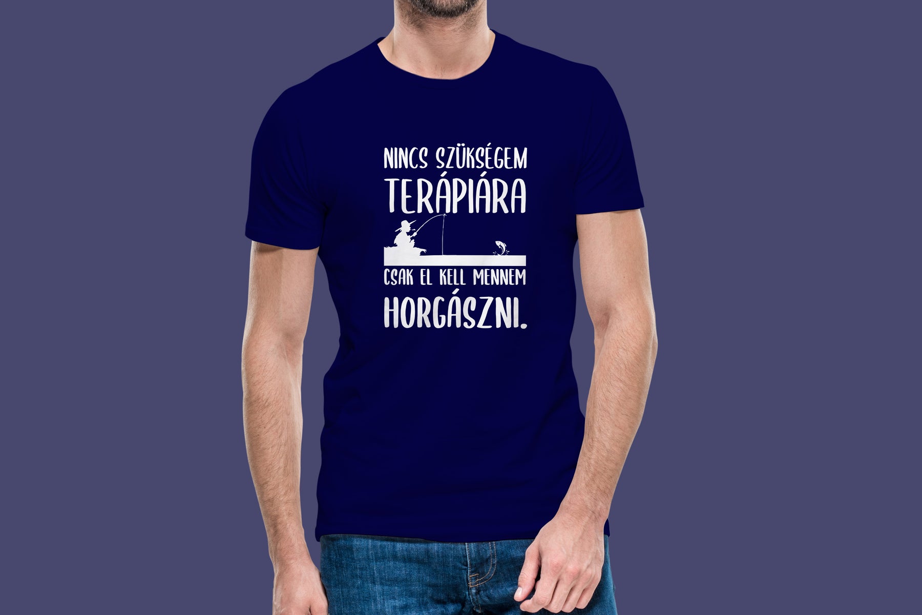 Nincs szükségem terápiára horgász póló