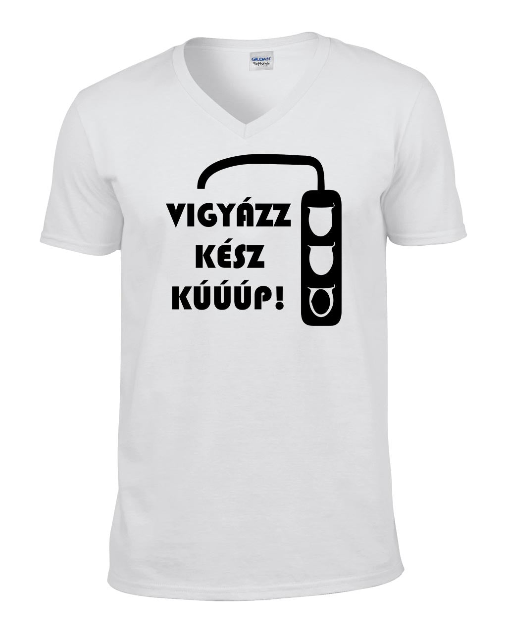 Vigyázz, kész, kúp! - V nyakú férfi póló